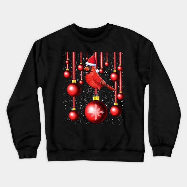 Red Cardinal bird merry Christmas Crewneck Sweatshirt by Artardishop